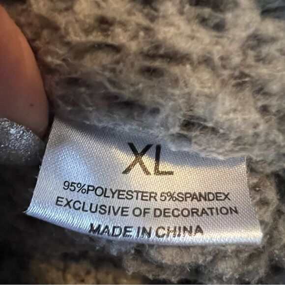 Southwest Turtle Fleece Quarter Zip Sweatshirt XL Gray Green Warm Cozy Pockets - Picture 6 of 6